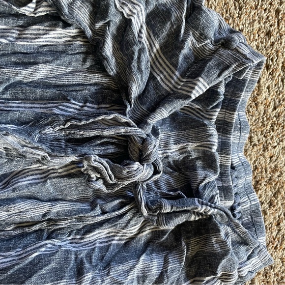 No Boundaries Blue and White Off-Shoulder Jumpsuit - Picture 6 of 6